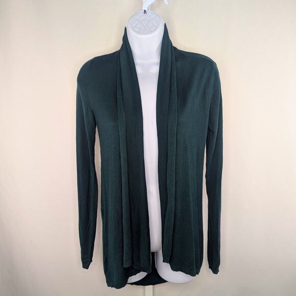 Express Sweater Womens Small Green Cardigan Open Front Knit Preppy College - Picture 1 of 7